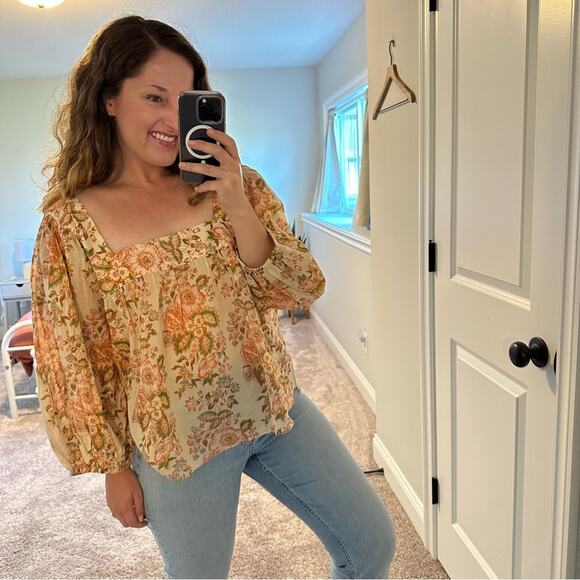 LOEFFLER RANDALL Pink Cotton Floral Blouse XL - Picture 4 of 10